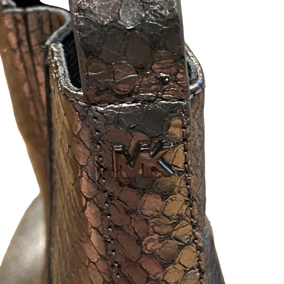 MICHAEL KORS Sinclair Metallic Embossed Silver Leather Swiftie Cowboy Boot 6 - Picture 12 of 16
